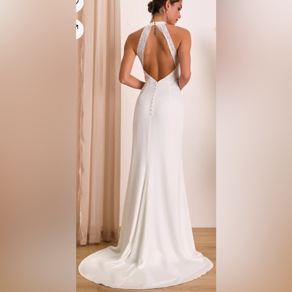 Lulus Radiant Adoration Backless Halter Maxi - Picture 1 of 9